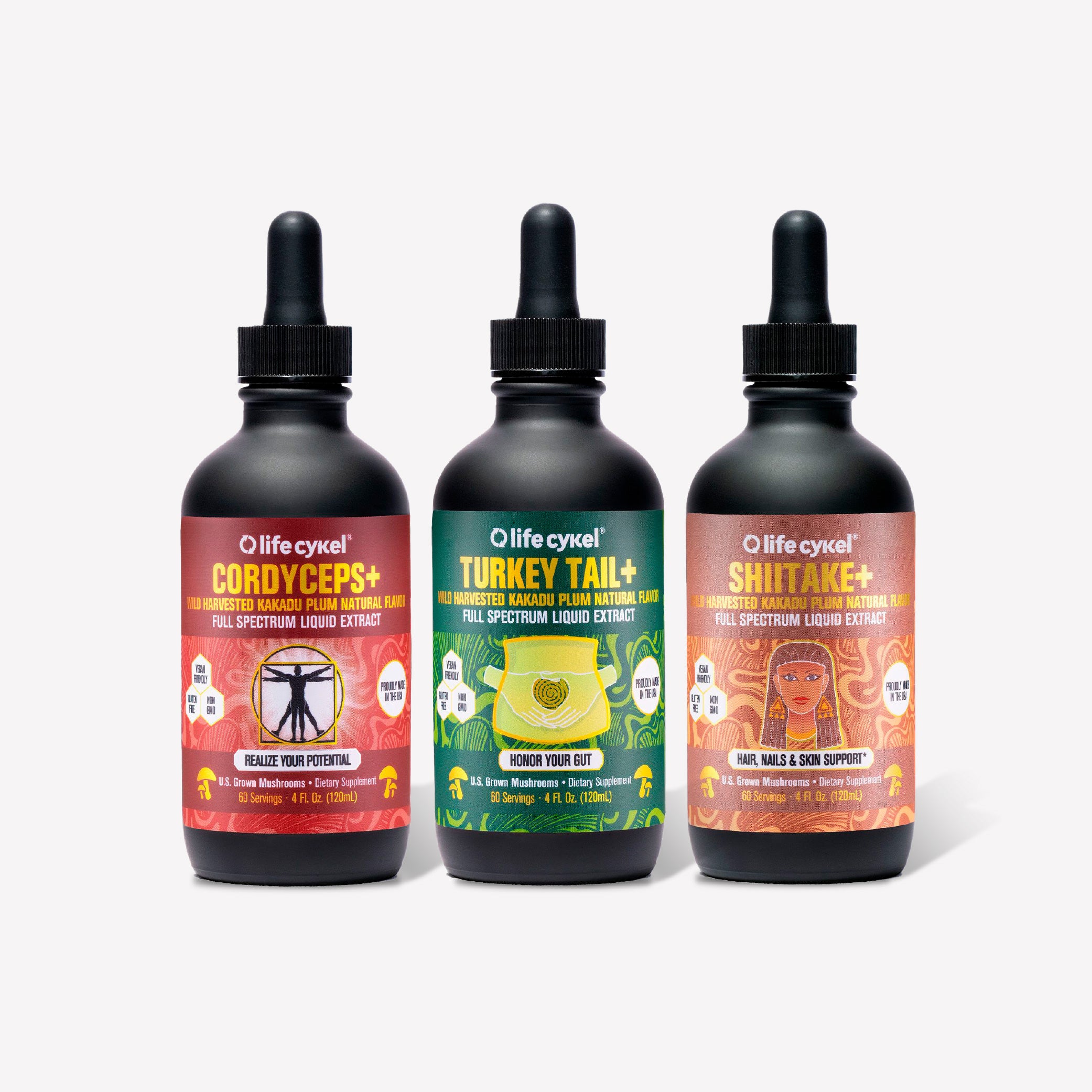 AM Pack: Cordyceps, Turkey Tail & Shiitake for Wellness – Lifecykel US