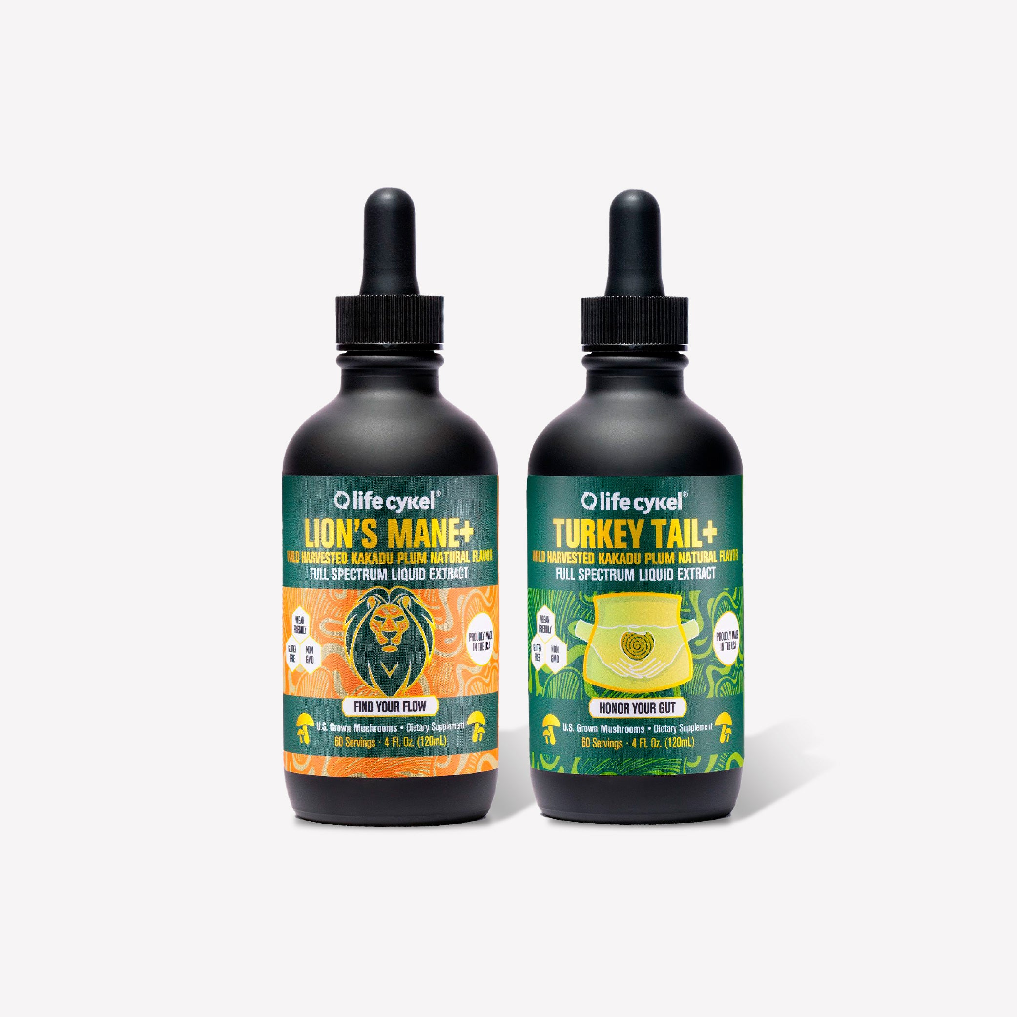Cognitive & Gut Health Pack: Lion's Mane & Turkey Tail – Lifecykel US
