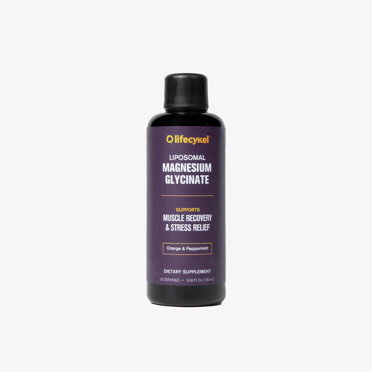 Lifecykel Liposomal Magnesium Gycylate supplement bottle on a white background
