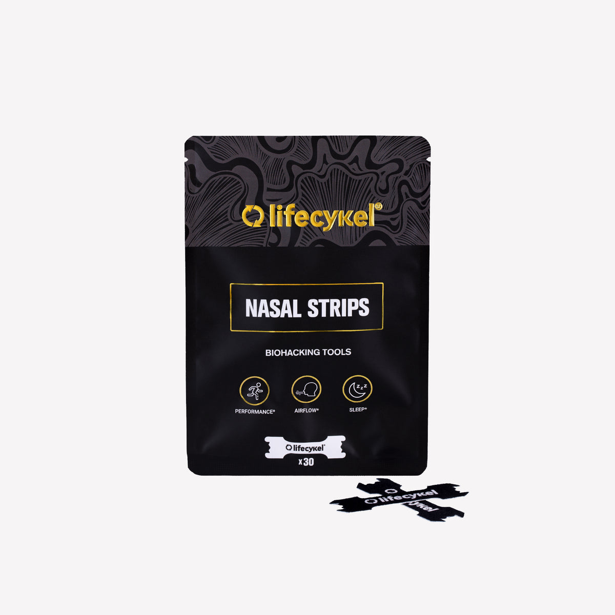 Lifecykel nasal strips packaging on a white background