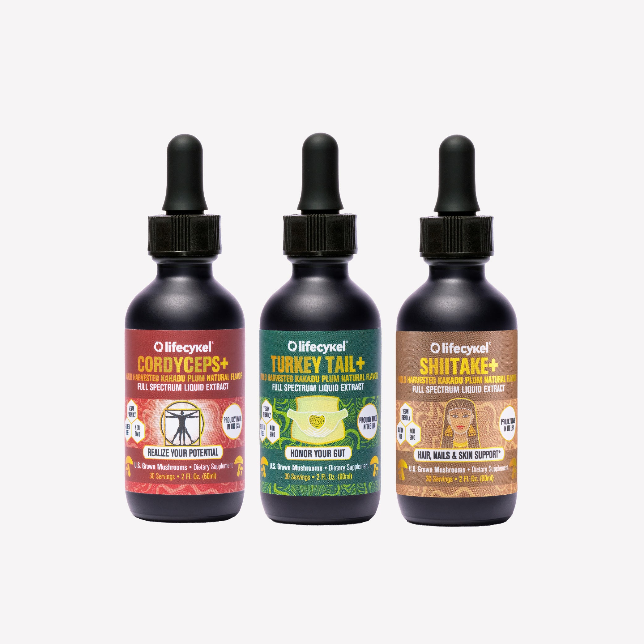 The AM Pack - Cordyceps, Turkey Tail & Shiitake