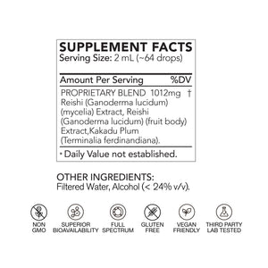 Supplement facts label with ingredients and product details on a white background