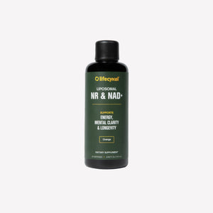 Lifecykel NR & NAD+ supplement bottle on a white background